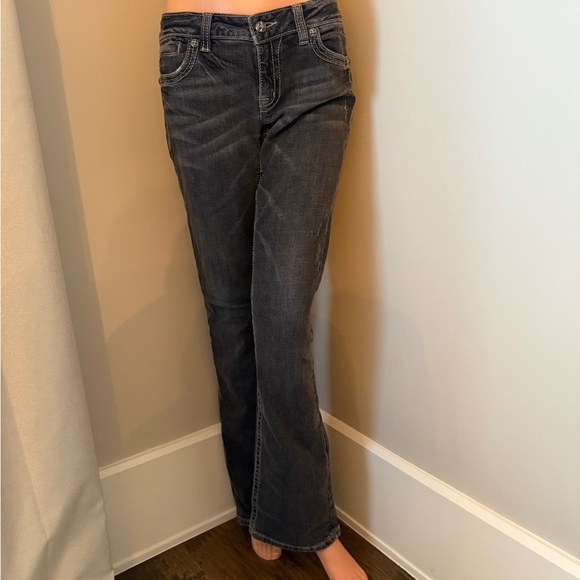 Miss Me Embellished Classic Dark Grey/Black Women's Jeans - Picture 2 of 13